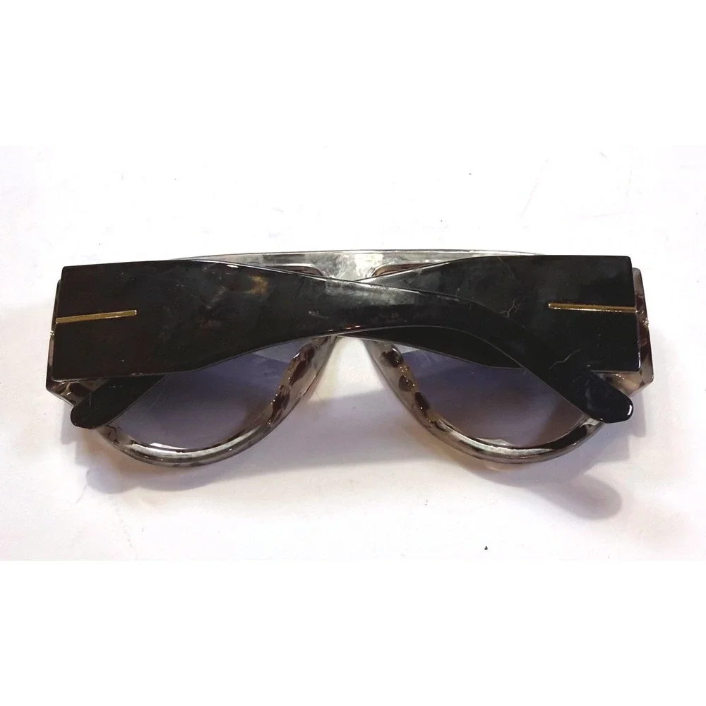 Oversized Shield Aviator Sunglasses Marble Tortoise Gradient Lens M6154 Gold T